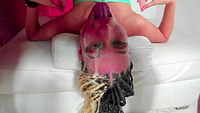 Wow, Latina's Upside-Down Throat Drowned in Saliva!