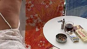 Masturbating With Lisa On Balcony Flashing Outdoor Holiday Wife Action