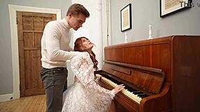 my sexy piano teacher ditches lessons to fuck my tight teen hole moaning loud