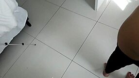 big cock fucks my thong on barefoot latina ass and tits