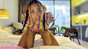 skinny violeta grey's lollipop tease leads to deepthroat and rough doggystyle pounding?