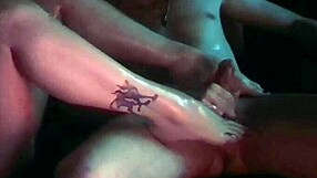 Sensual Oiled Footjob Teases Stepbrother's Cock With Bare Toes And Legs