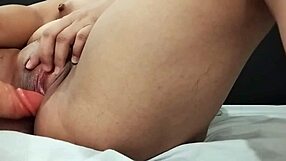 Deeper Dildo Thrusts Into Tight Filipina Pussy Hard to Penetrate Fully