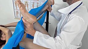 the naughty wife lets the gynecologist finger her wet pussy during exam