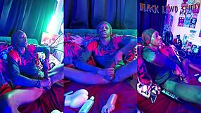 your oiled muscular spidey neighbor shakes ass with huge black cock toy