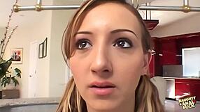 Skinny blonde tiffany begs for anal dp creampie in steamy threesome!