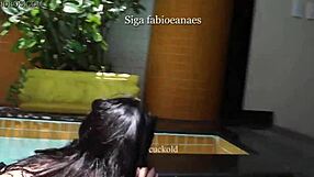 i watch hotwife tremble orgasming on bbc bull after pool dip in front of cuck hubby