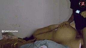 Petite Peruvian madrastra deepthroats and creampies behind boss unaware