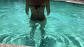 Horny italian milf bikini tease turns public pool fuck frenzy