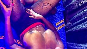 wow akosua's big boobs bounce on stepbro's bbc while stepdad watches her squirt