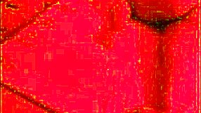 Chubby babe rides huge black cock reverse cowgirl in red light glow!