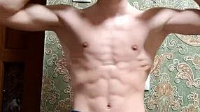 Skinny boy celebrates happy new year festivities