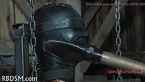 Wet slut bound punished with nasty bdsm cock sucking rough domination!