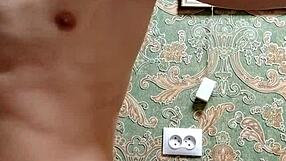 Skinny boy celebrates happy new year festivities