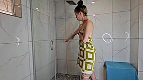 hairy milf cunt vs shaved milf cunt in steamy morning shower closeup