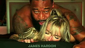 Blonde hotwife spreads for bareback BBC breeding in interracial closeup session