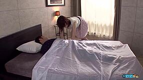 teasing cock suck then spreads tight pussy on his face for clit lick