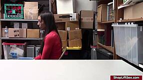 lilly hall nabbed for shoplifting pays with her tight pussy pounded hard