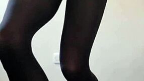 WOW, Big Tranny Cock Explodes Cum In Pantyhose!