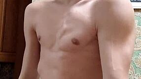 Skinny boy celebrates happy new year festivities