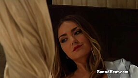 bound big tits lesbian whipped hard by mistress in handcuffs