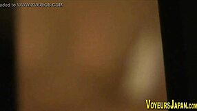 Asian babe fingers her sudsy shaved pussy outdoors in public shower