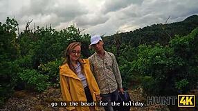 Naked forest stranger's nice boobs fucked hard by me