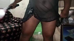 whoa, check this see-through nightie on that bbw housewife with no panties flashing fat curves