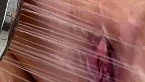 Julia north slurps balls and tits bounce in shower bj cum swallow!