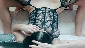 beautiful babe models lingerie black stockings