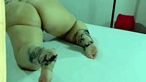 curvy latina milf teases in tight thong at home