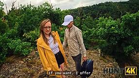 Naked forest stranger's nice boobs fucked hard by me