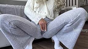 big ass babe masturbates wet pussy with toys squirts orgasm in panties