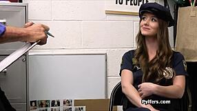 Sexy uniform teen spied stripping office doggystyle hardcore small tits cock ride