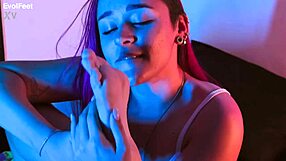 Latina goddess shows off sweaty socks on sexy feet and toes