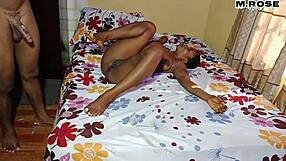 curvy ebony sub gets fat pussy and ass stuffed with big black cocks