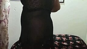 whoa, check this see-through nightie on that bbw housewife with no panties flashing fat curves