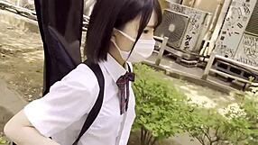 that tiny 143cm japanese teen looks like schoolgirl ready for middle-aged piston cum dump?