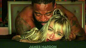 Blonde hotwife spreads for bareback BBC breeding in interracial closeup session