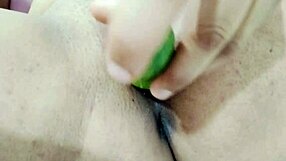 stepBROTHER records stepSISTER nisha's WET PUSSY cucumber SEX with stepDAD