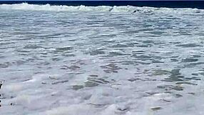 Naughty 18+ Teen's First Beach Fuck with Big Cock Orgasm