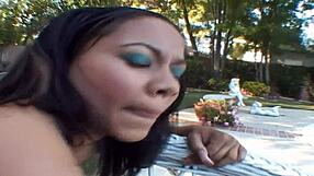 Fucking Black Mom's Shaved Pussy Gapes from Ebony Deepthroat and Doggystyle Hammering