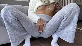 big ass babe masturbates wet pussy with toys squirts orgasm in panties