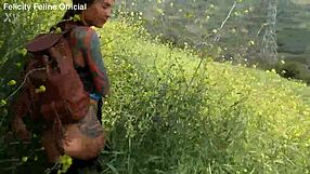 felicity feline drops pants outdoors flashing tattooed asshole