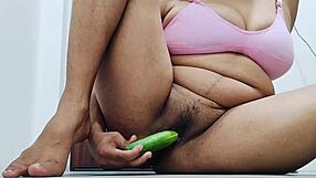 stepBROTHER records stepSISTER nisha's WET PUSSY cucumber SEX with stepDAD