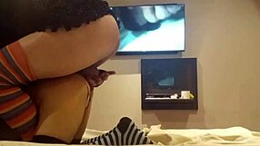 friend dresses as curvy latina brunette big ass natural tits slut takes big cock doggystyle