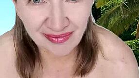 Chubby Mature Granny In Bikini Teases Her Massive Natural Tits Seductively And Slowly