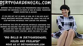 Big balls stretch dirtygardengirl's holes to prolapse 😈
