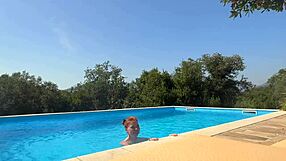 A russian redhead bitch bends over pool for street homemade cowgirl big cock ride