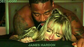 Blonde hotwife spreads for bareback BBC breeding in interracial closeup session